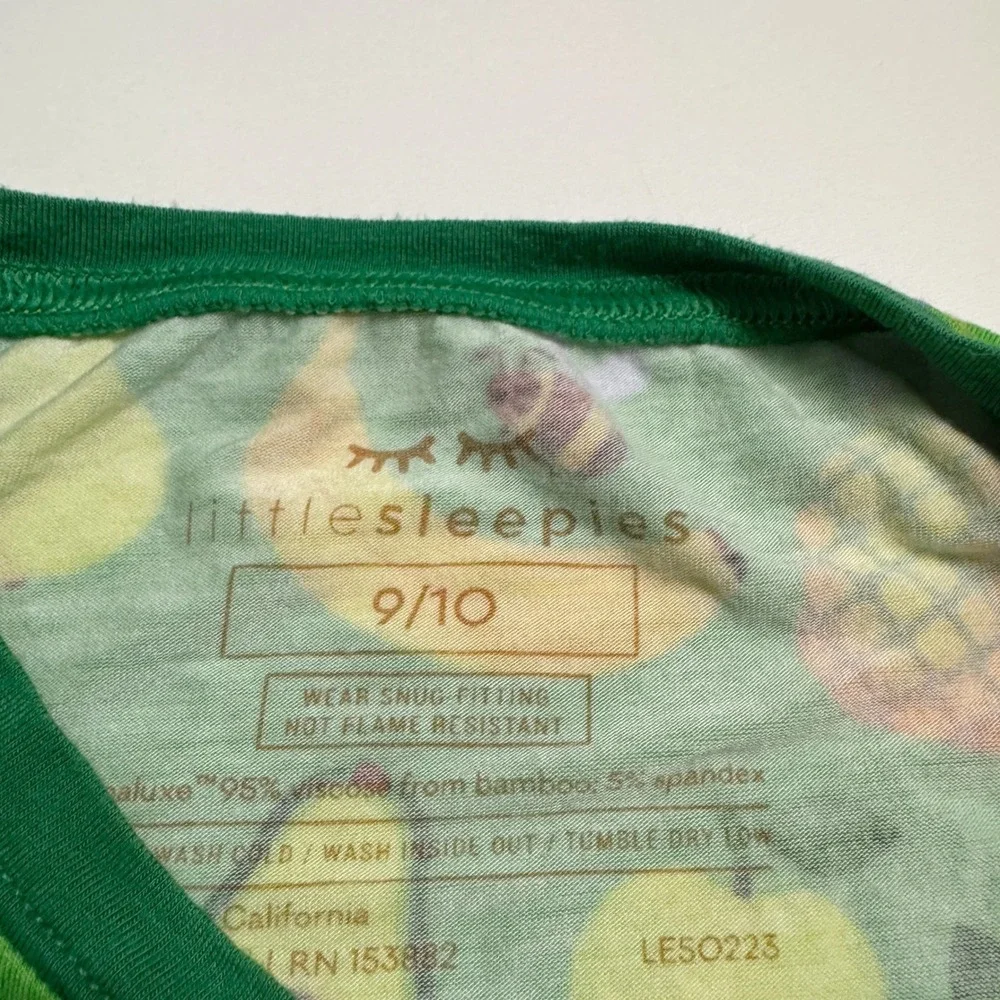Little Sleepies x Once Upon a Farm Pajama *Top* 9/10 Fruit Vegetable Bamboo